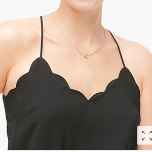 J Crew Scalloped cami top black NWT